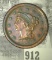 1853 U.S. Large Cent. EF-AU.