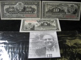 1897 Hubana Cuba 5, 10 & 20 Centavos Cupons.