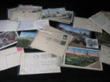 More than 50 Old Post Cards, many with old Post Marks and Stamps, some of historical significance.