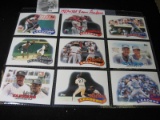 (9) Mint condition 1987-1988 Team Leaders Ball Cards. All stored in a plastic page.