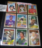 (9) Mint condition 1972-1986 Team Leaders Ball Cards. All stored in a plastic page.