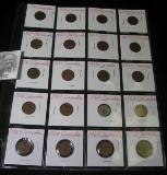 Group of (20) obsolete Canada Small size cents in a plastic page. Dated 1921-1966.