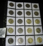 (20) Kennedy Half Dollars in a plastic page dating 1971 P, D, 72 P, D, 74 D, 76 P, D, 77P, D, 79 P,