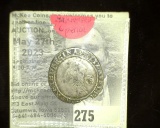 1580 Queen Elizabeth Hammered Six Pence Silver Coin.