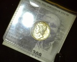 1938 S Mercury Dime, Brilliant Uncirculated. Lightly toned.