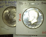 1970 S Silver Proof Cameo Kennedy Half Dollar & 2017 P & D BU Kennedy Half Dollars.