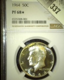 1964 P Proof Kennedy Half Dollar, NGC slabbed PF 68*. Ex. Stacks Bowers Auction Co.