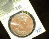 1953 Queen Elizabeth Coronation Copper Medal. Half-dollar size.