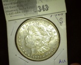 1921 S Morgan Silver Dollar, lightly toned AU.