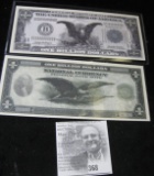 Pair of Billion Dollar Fantasy Black Eagle Banknotes. CU.