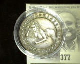 1878 CC Fantasy Morgan Dollar with Nude Lady reclining on the obverse.
