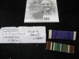 European, African, & Mid Eastern Campaign & Purple Heart Military Ribbons.
