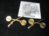 Pair of Military Sharpshooter Pins with crossed Long rifles.