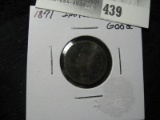 1871 Indian Head Cent, Good.