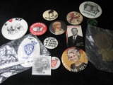 (13) Pin-backs and etc. Political and otherwise.