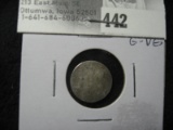 1857 Silver Three Cent Piece, some weakness, G-VG.