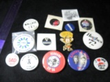 (13) Pin-backs and etc. Political and otherwise.