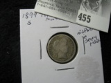 1899 S Barber Dime, VG, repunched Mint mark, might be in Cherry Picker's Guide, but I haven't checke