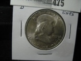 1950 D Franklin Half Dollar, BU, near full bell lines.