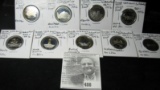 (9) different Canada Confederation Sterling Silver Proof Quarters (18671992) N.B., Manitoba, Alberta