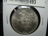 1885 P Morgan Silver Dollar, AU.
