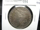 1886 P Morgan Silver Dollar, EF.
