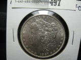 1887 P Morgan Silver Dollar, EF.