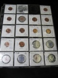 Plastic Page of Mint Seals, Medals, and etc. 18 pcs.
