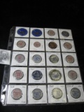 Plastic Page of Mint Seals, Medals, and etc. 20 pcs.