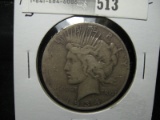 1934 S Peace Silver Dollar, VG-F.