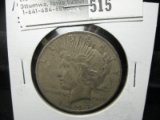 1934 S Peace Silver Dollar, Fine.