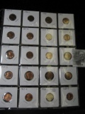 (20) different Brilliant Uncirculated Wheat Cents, carded, and in a plastic page. Dated 1947 D - 195