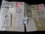 (2) Original Tidy House Coin Holders with Poster for Kennedy Half Dollars, no coins.