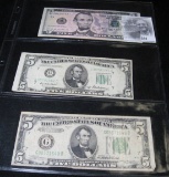 Five Dollar Series 1934A $5, Series 1950B, & Series 2013 Star Replacement Federal Reserve Note.