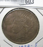 1922 S U.S. Peace Silver Dollar. Moderately toned.