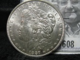 1887 P Morgan Silver Dollar.Brilliant Uncirculated.