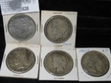 (2) 1922P, (2) 22 D, & 23 D  U.S. Peace Silver Dollar, all grade F-EF.