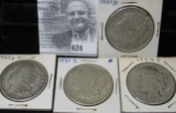 1921 D, (2) 1921 S, & 1924 S U.S. Silver Dollars.