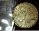 1889 P Morgan Silver Dollar, EF.
