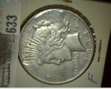 1934 D U.S. Peace Silver Dollar.