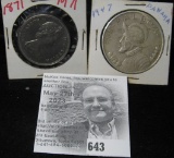 1871-1971 Canada Commemorative Dollar & 1947 Panama Silver One Balboa.