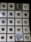 (18) Indian Head Cents, all carded and in a 20-pocket plastic page.
