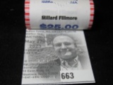 U.S. Mint Wrapped Roll of 25 Gem BU Millard Fillmore 