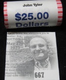 U.S. Mint Wrapped Roll of 25 Gem BU  John Tyler  