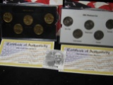 2001 Platinum & 2001 Gold Set of Statehood Quarters in fancy boxes.