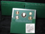 1996 S, 97 S, & 98 S U.S. Proof Sets, all with Dollar coins and original boxes of issue.