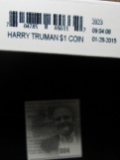 Unopened U.S. Mint Box containing the D Mint Harry Truman 25-piece Roll of Golden Dollars.