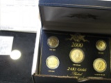 Five-piece 2000 Coin Set in a display Box with a Massachusetts Quarter and the original invoice.