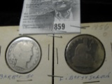 1856 O Seated Liberty Half Dollar & 1896 Barber Half Dollar.
