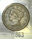 1850 U.S. Large Cent, Fine+.